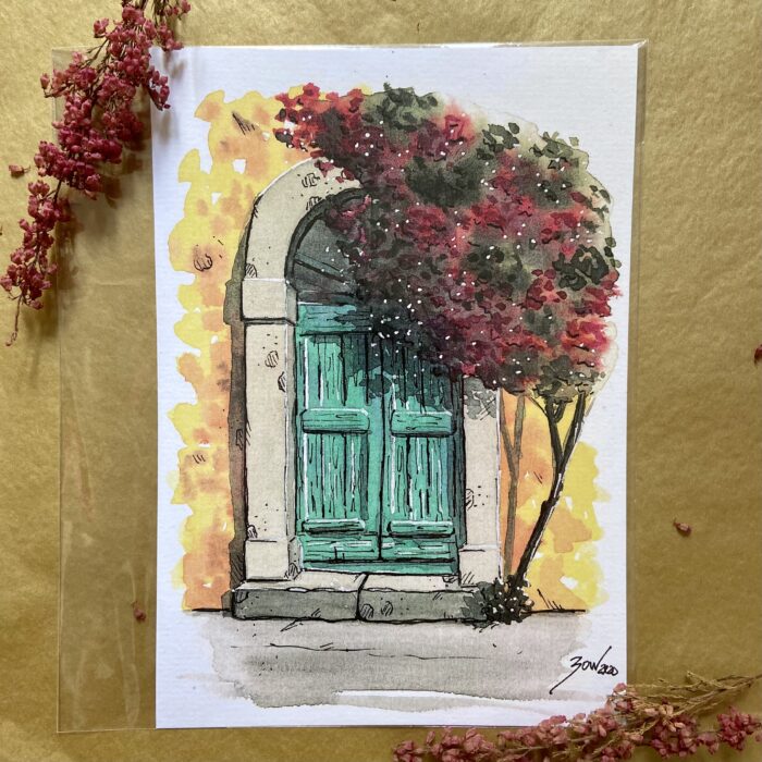 puerta con flores