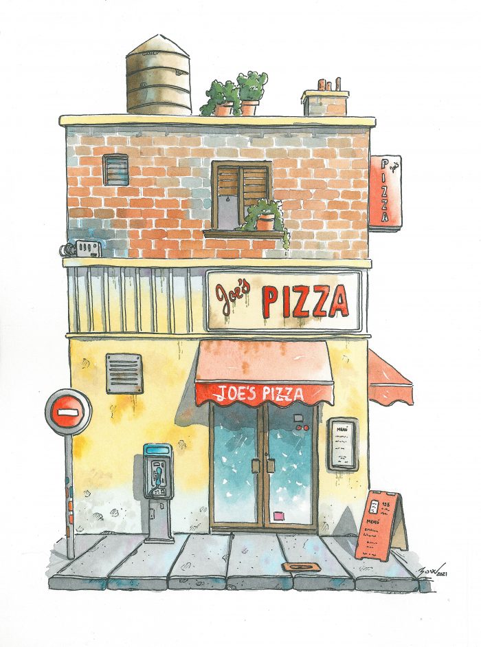 restaurante de pizza en Nueva York