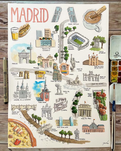 mapa ilustrado madrid